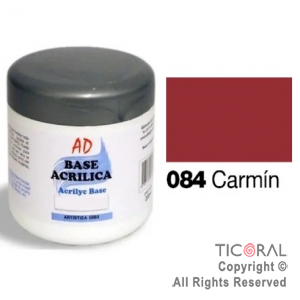 BASE ACRILICA AD 084 CARMIN 200ML X 3 UNIDADES